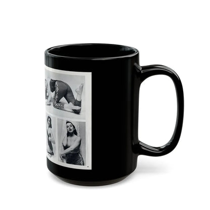 Dawn Richard #38 - [Pages 24 & 25] Including Pages 3 & 4 of 6 with, 4 Photos B&W & Caption from Bachelor Mag. Nov. '57 (Vintage Female Icon) Black Coffee Mug-Go Mug Yourself