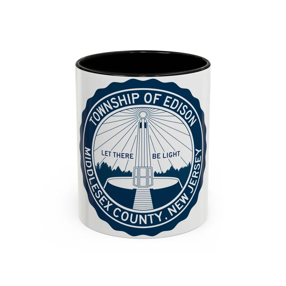 Seal of Edison NJ - Accent Coffee Mug-11oz-Black-Go Mug Yourself