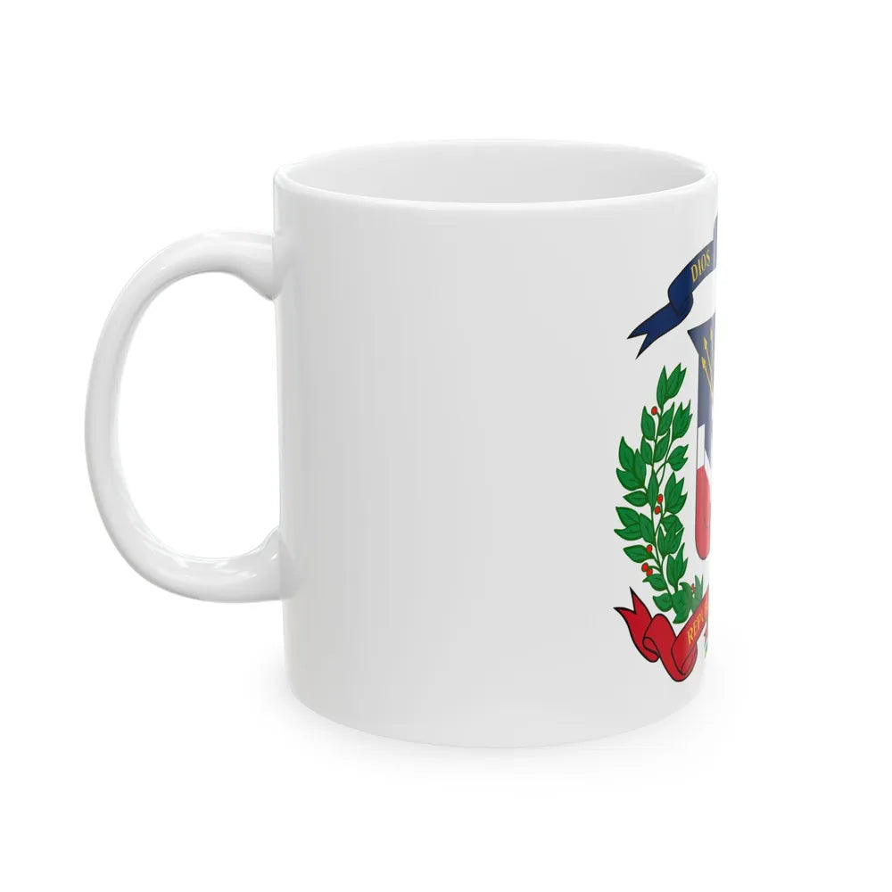 Coat of arms of the Dominican Republic - White Coffee Mug-Go Mug Yourself