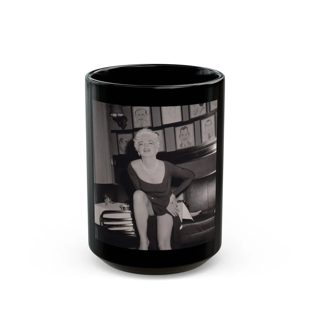 Barbara Nichols #345 (Vintage Female Icon) Black Coffee Mug-15oz-Go Mug Yourself