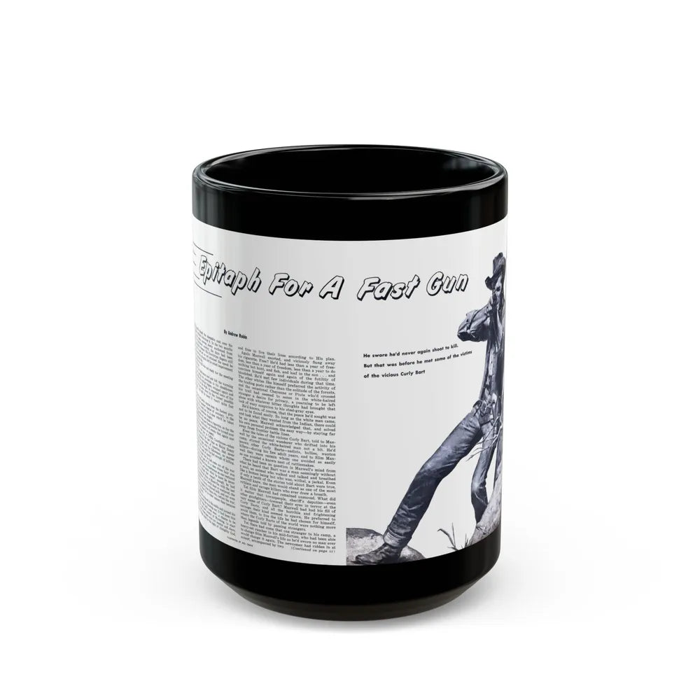 Epitaph For A Fast Gun, Bluebook for Men, February 1961 - Black Coffee Mug-15oz-Go Mug Yourself