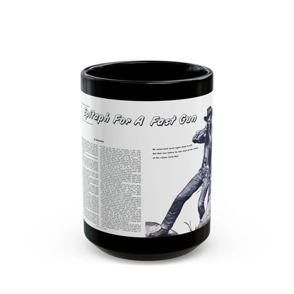 Epitaph For A Fast Gun, Bluebook for Men, February 1961 - Black Coffee Mug-15oz-Go Mug Yourself