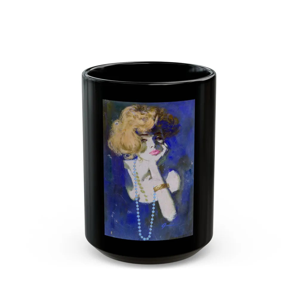 Blue Beads - Black Coffee Mug-15oz-Go Mug Yourself