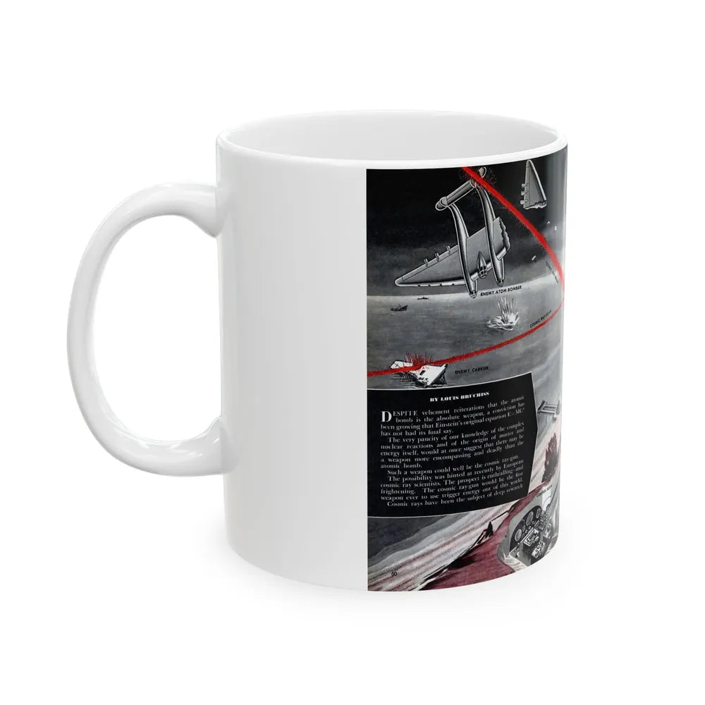 Cosmic Ray-Gun, Modern Mechanix, 1947 - White Coffee Mug-Go Mug Yourself