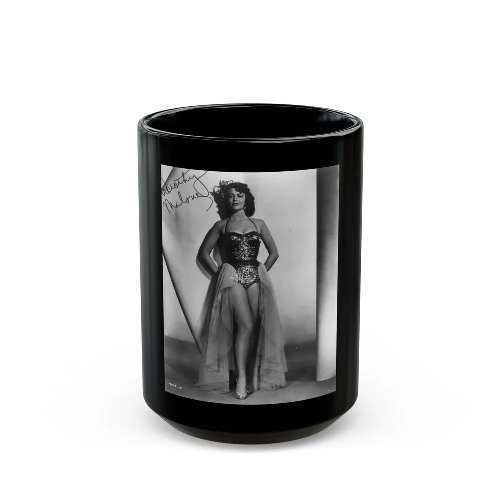 Dorothy Malone #04 (Vintage Female Icon) Black Coffee Mug-15oz-Go Mug Yourself