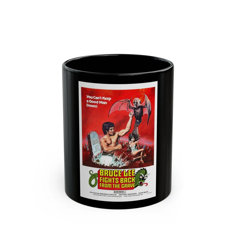 BRUCE LEE FIGHTS BACK FROM THE GRAVE 1976 Movie Poster - Black Coffee Mug-11oz-Go Mug Yourself