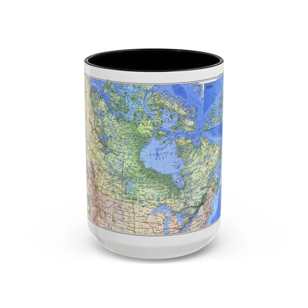 Canada (1985) (Map) Accent Coffee Mug-15oz-Black-Go Mug Yourself