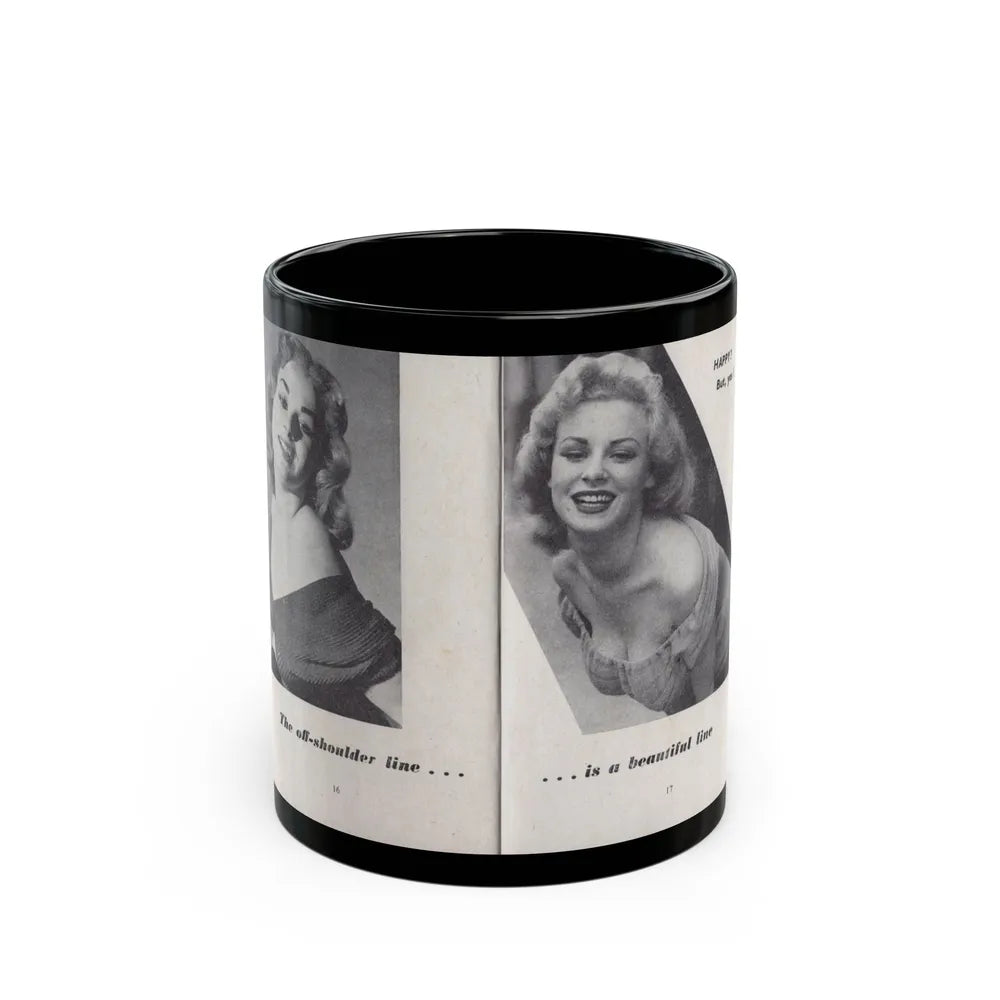 Norma Sykes #143 - 66 PHOTOGRAPHS OF Sabrina U.K. Pocket Mag. Pages 16 & 17 (Vintage Female Icon) Black Coffee Mug-11oz-Go Mug Yourself