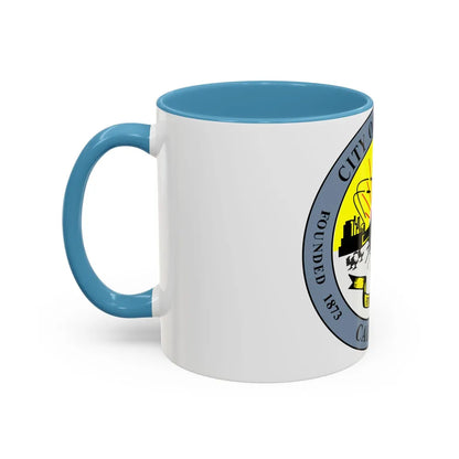 Seal of Downey California - Accent Coffee Mug-Go Mug Yourself