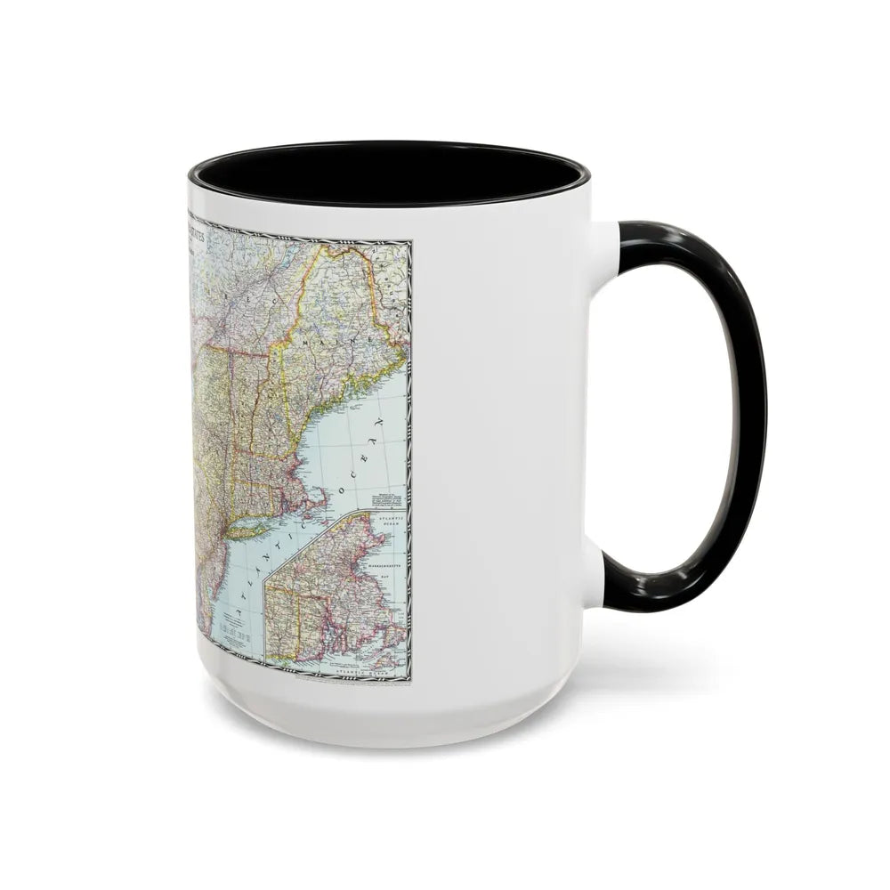 USA - Northeastern (1945) (Map) Accent Coffee Mug-Go Mug Yourself