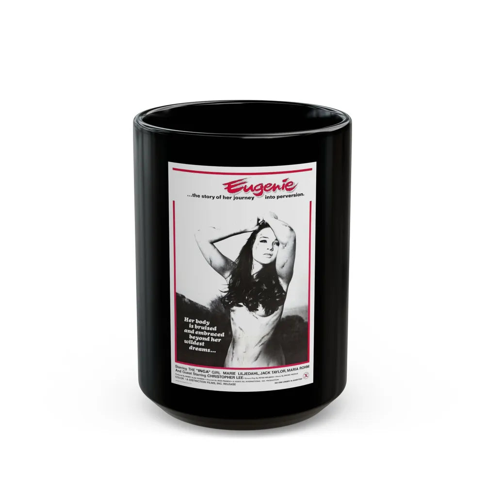 EUGENIE THE STORY OF HER JOURNEY INTO PERVERSION 1970 Movie Poster - Black Coffee Mug-15oz-Go Mug Yourself