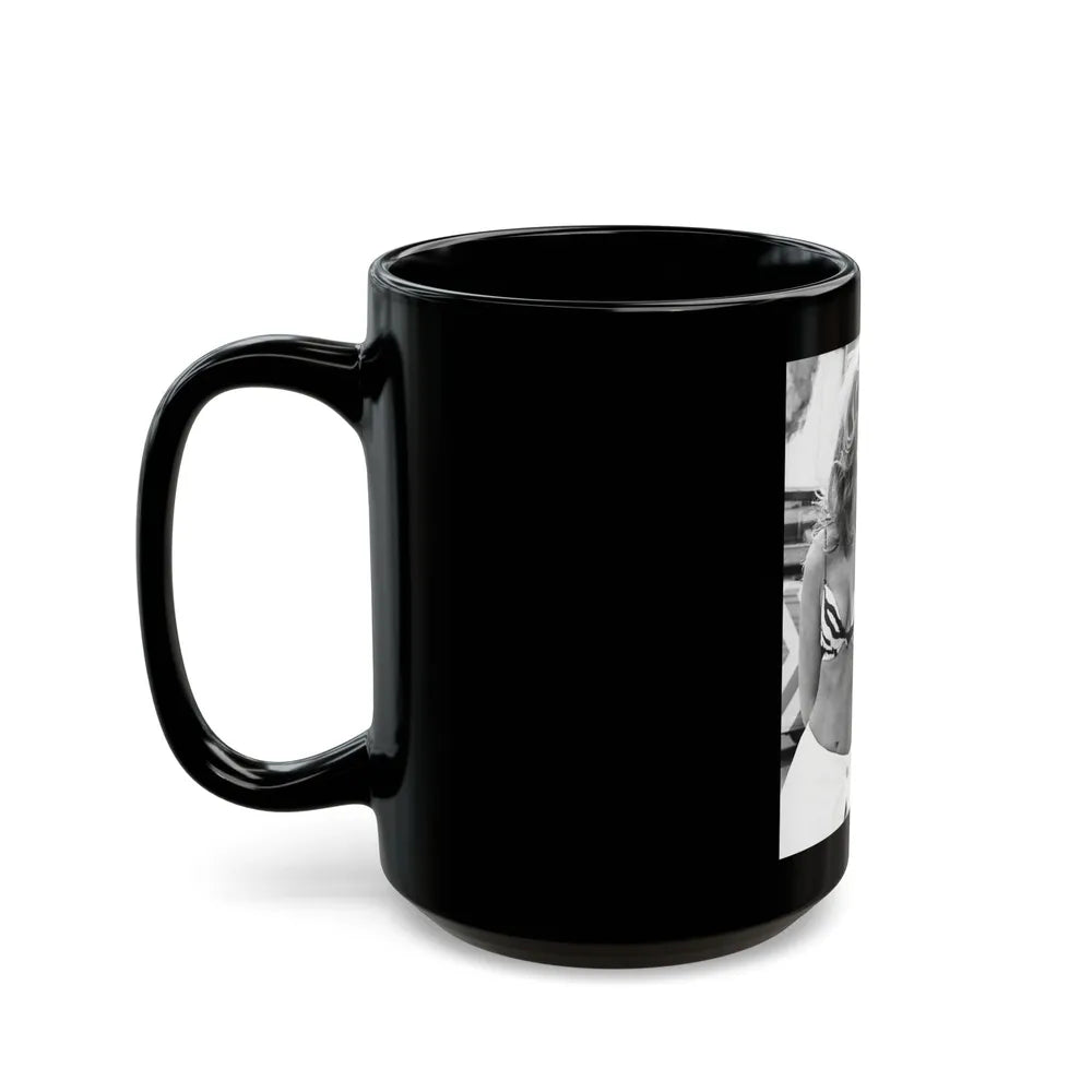 Julie Ege #08 (Vintage Female Icon) Black Coffee Mug-Go Mug Yourself