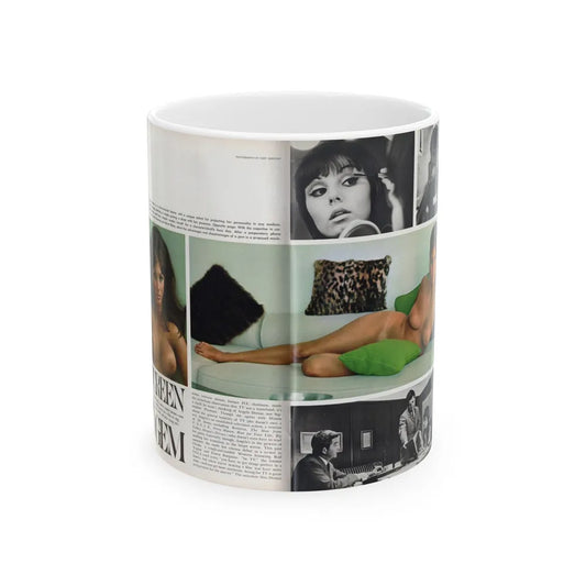 Victoria Vetri #158 - Victoria as Angela Dorian from Playboy Spread in September 1967 (Vintage Female Icon) White Coffee Mug-11oz-Go Mug Yourself