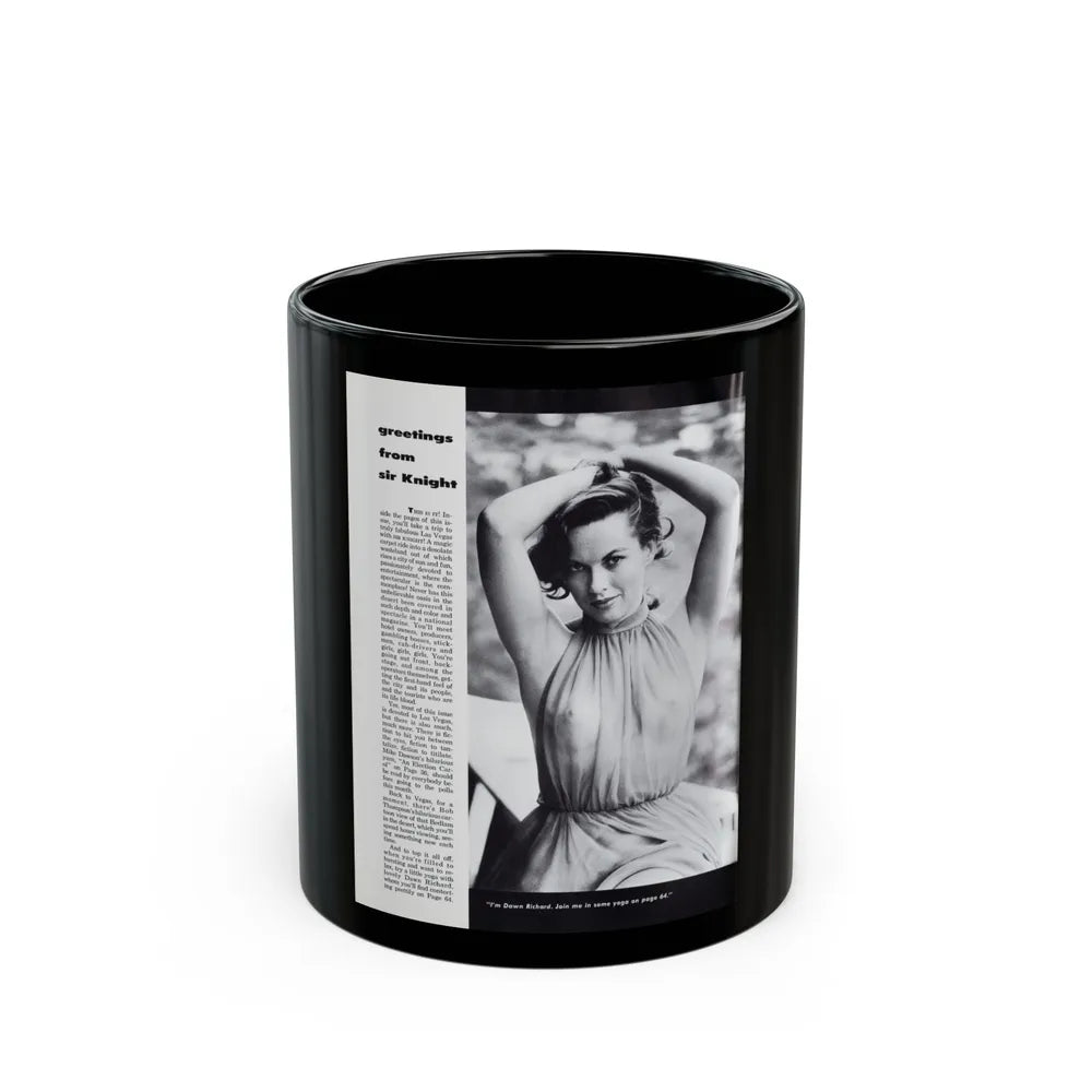 Dawn Richard #52 - Inside Cover Photo see through top from Sir Knight Vol. 1 No. 5 Mag. '58 (Vintage Female Icon) Black Coffee Mug-11oz-Go Mug Yourself