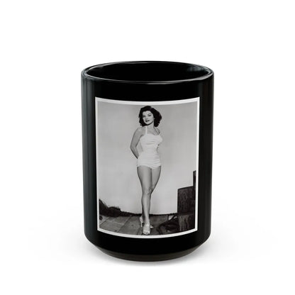 Debra Paget #263 - 8x10 Full Body 1-Piece White Swimsuit Cheesecake Photo Re-Strike from Mid 50's 1 (Vintage Female Icon) Black Coffee Mug-15oz-Go Mug Yourself