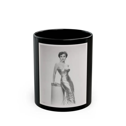 Debra Paget #615 - 8x10 B&W Full Body Mostly Glamour Promo Photo circa 50's (Vintage Female Icon) Black Coffee Mug-11oz-Go Mug Yourself