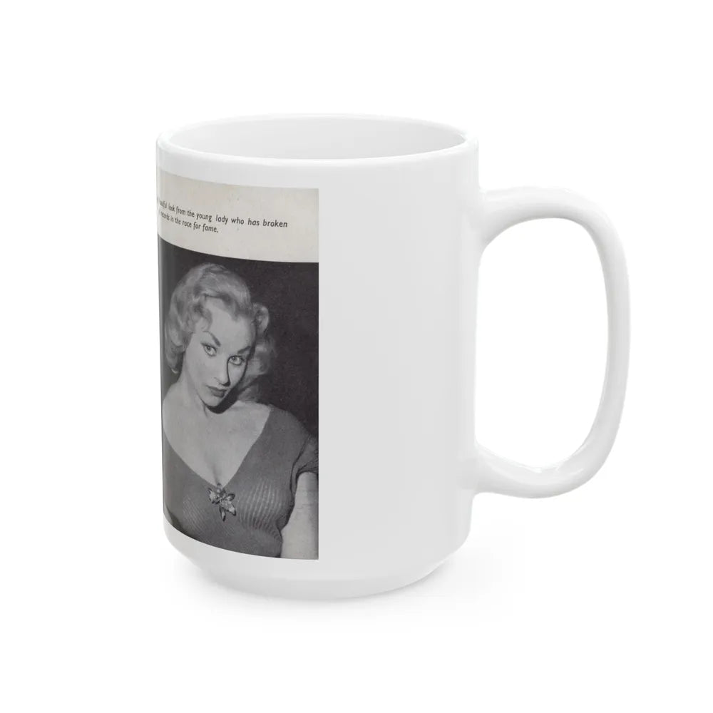 Norma Sykes #138 - 66 PHOTOGRAPHS OF Sabrina U.K. Pocket Mag. Pages 6 & 7 (Vintage Female Icon) White Coffee Mug-Go Mug Yourself