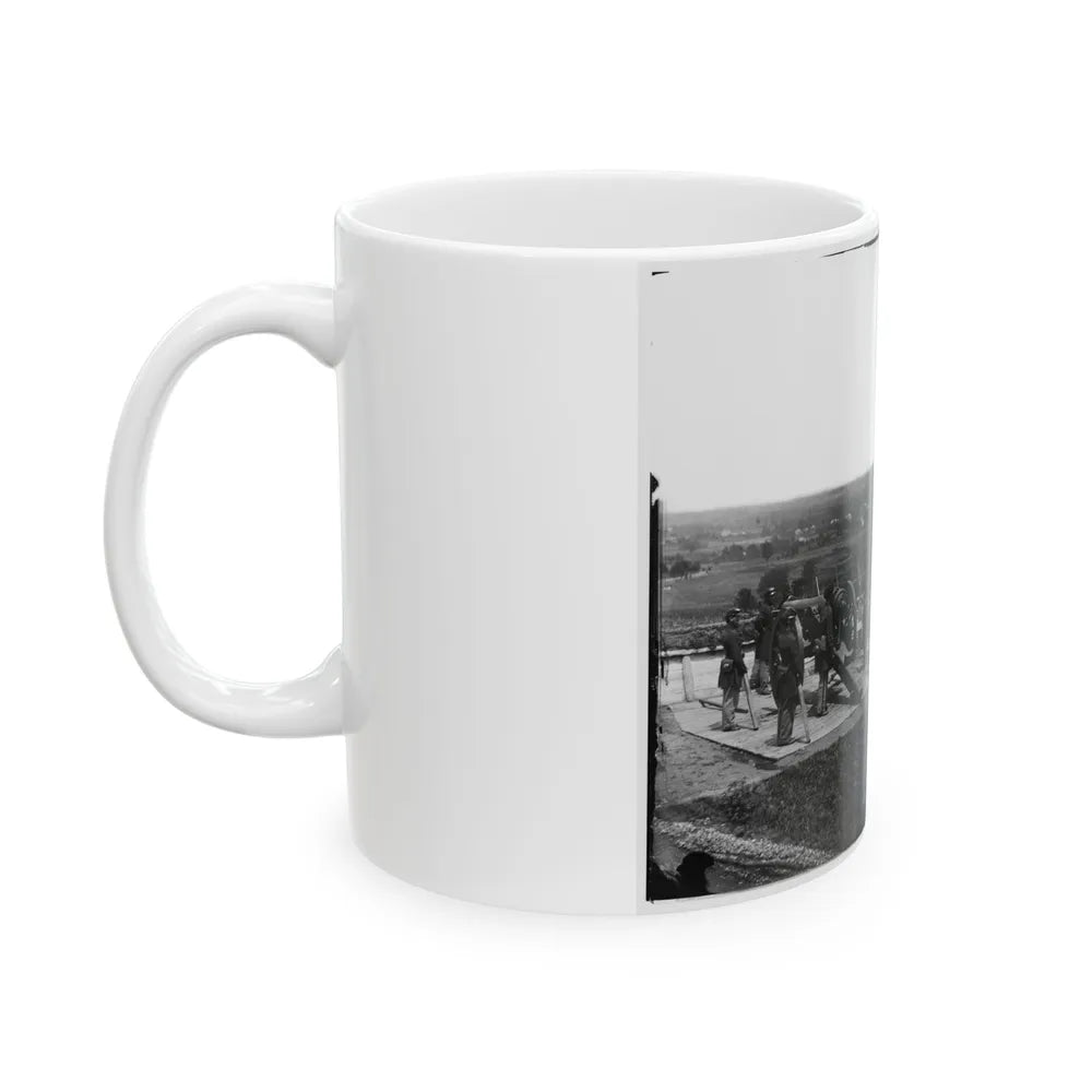 District Of Columbia. Gun Crews Of Company H, 3d Massachusetts Heavy Artillery, At Fort Lincoln (U.S. Civil War) White Coffee Mug-Go Mug Yourself