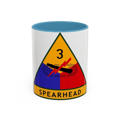 3rd Armored Division (U.S. Army) Accent Coffee Mug-11oz-Light Blue-Go Mug Yourself