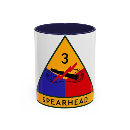 3rd Armored Division (U.S. Army) Accent Coffee Mug-11oz-Navy-Go Mug Yourself