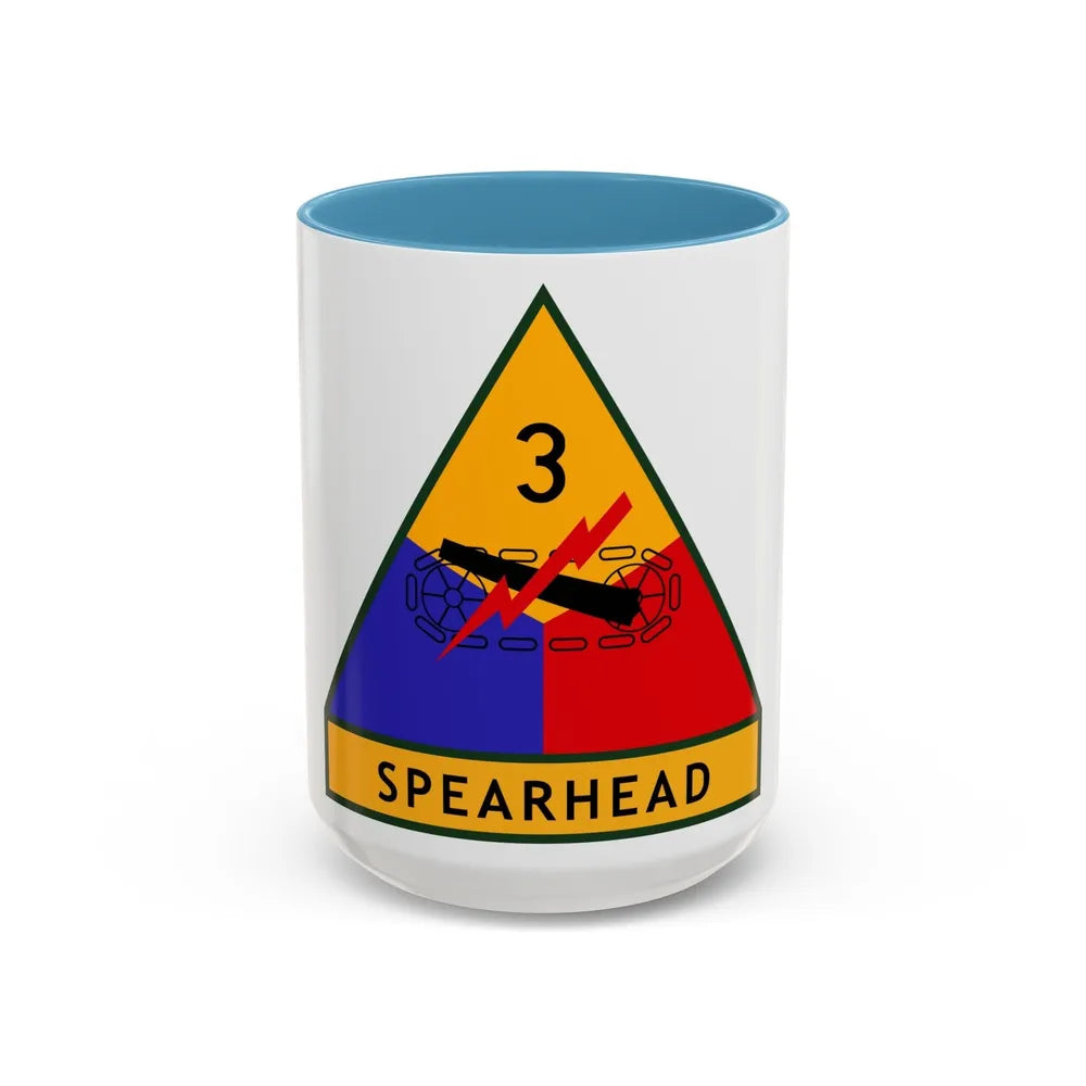 3rd Armored Division (U.S. Army) Accent Coffee Mug-15oz-Light Blue-Go Mug Yourself