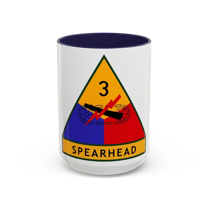 3rd Armored Division (U.S. Army) Accent Coffee Mug-15oz-Navy-Go Mug Yourself