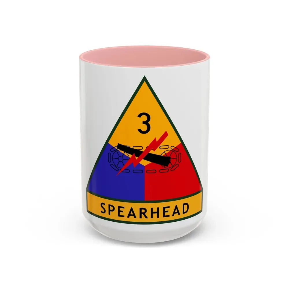 3rd Armored Division (U.S. Army) Accent Coffee Mug 15oz Pink - Go Mug Yourself