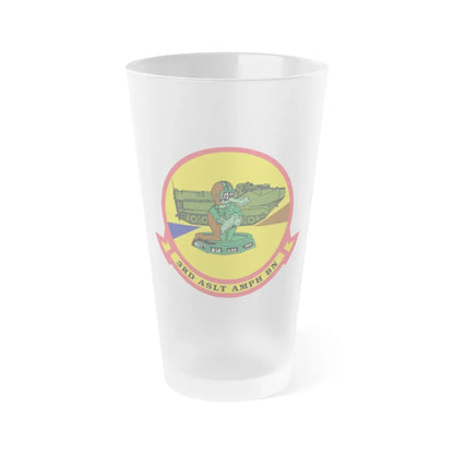 3rd ASLT AMPH BN (USMC) Frosted Pint Glass 16oz Default Title - Go Mug Yourself