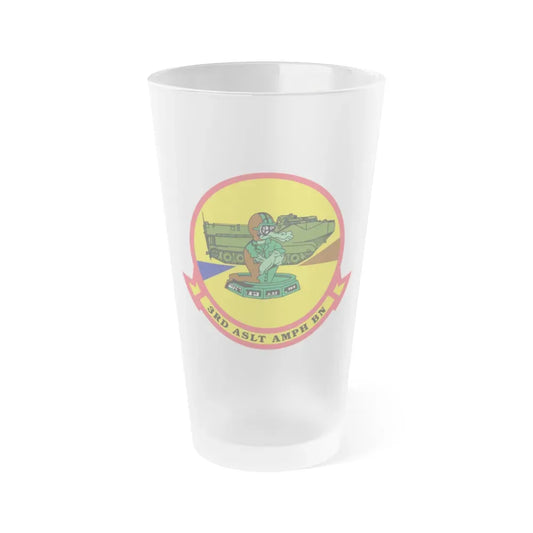 3rd ASLT AMPH BN (USMC) Frosted Pint Glass 16oz Default Title - Go Mug Yourself