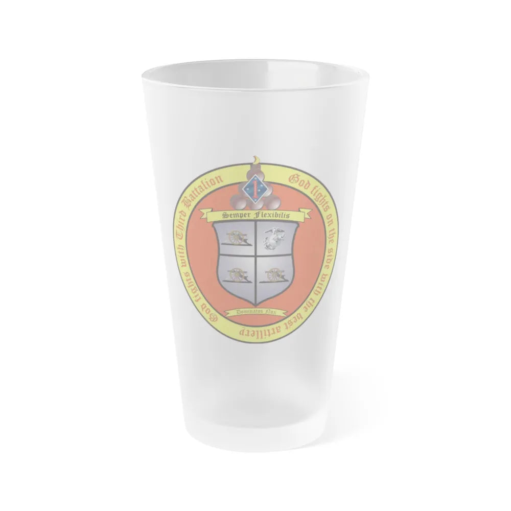 3rd Battalion 11th Marines 1 (USMC) Frosted Pint Glass 16oz-Go Mug Yourself