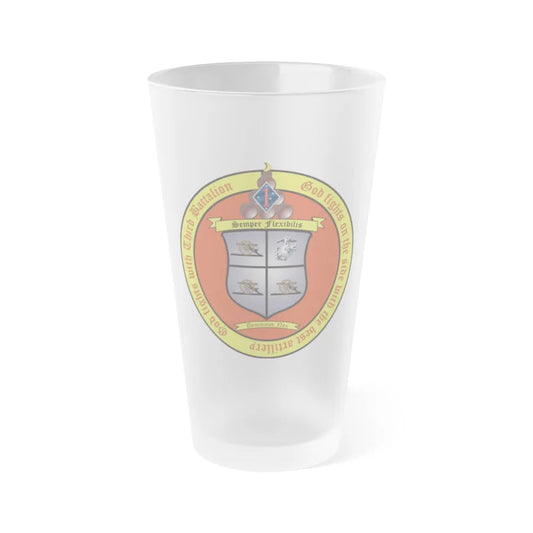 3rd Battalion 11th Marines 1 (USMC) Frosted Pint Glass 16oz-Go Mug Yourself