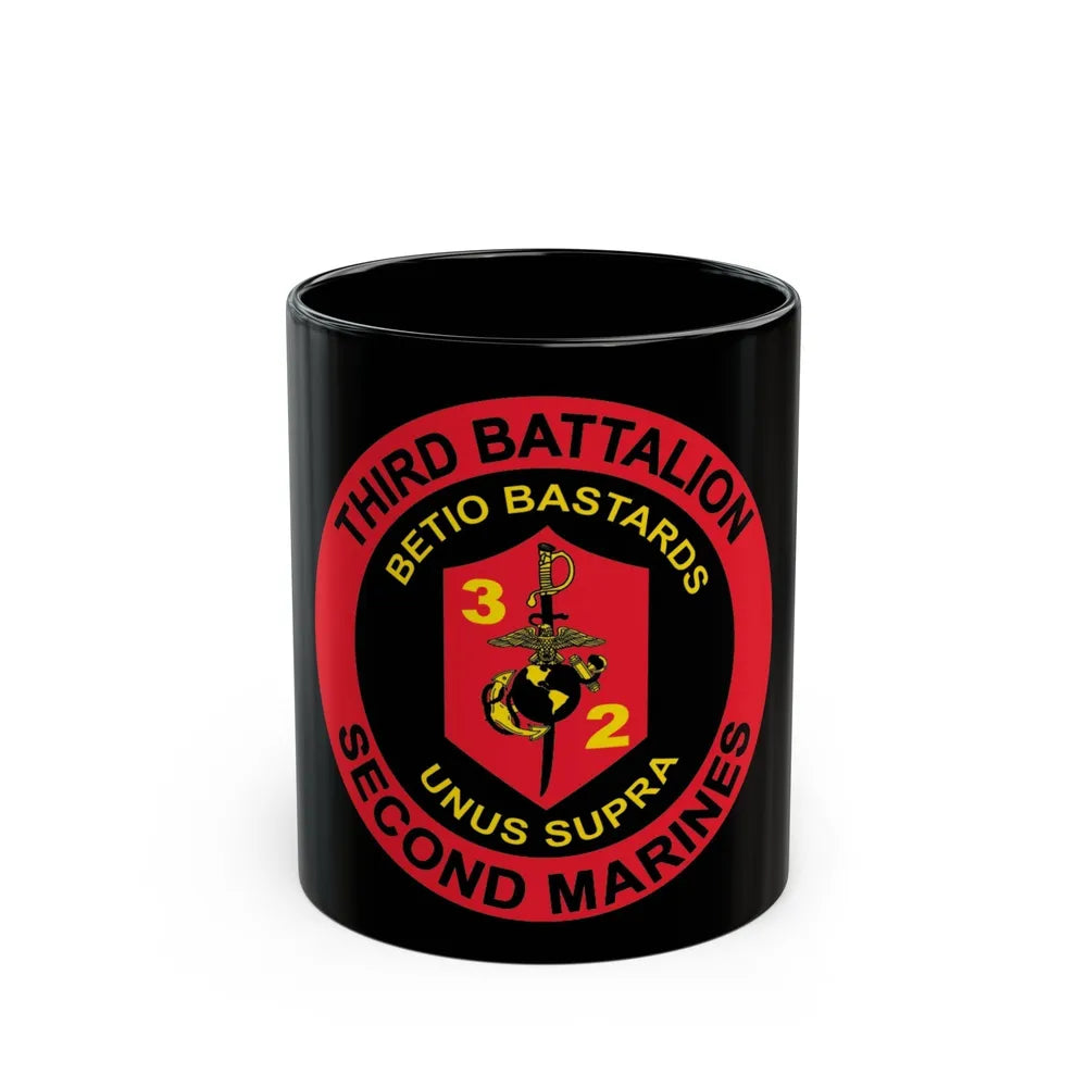 3rd Battaltion 2nd Marines (USMC) Black Coffee Mug-11oz-Go Mug Yourself