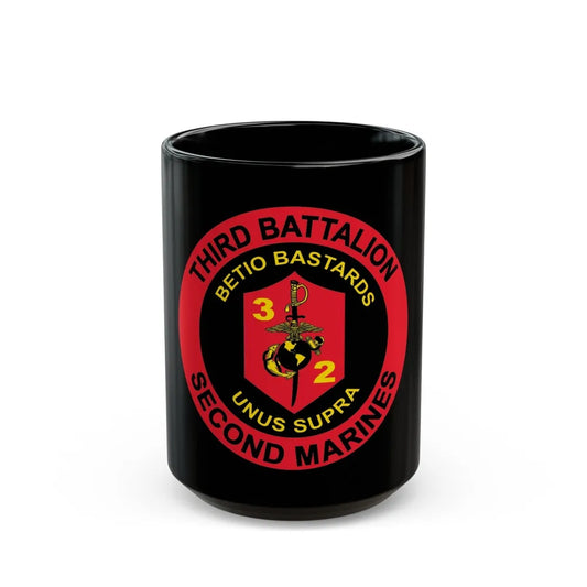 3rd Battaltion 2nd Marines (USMC) Black Coffee Mug-15oz-Go Mug Yourself