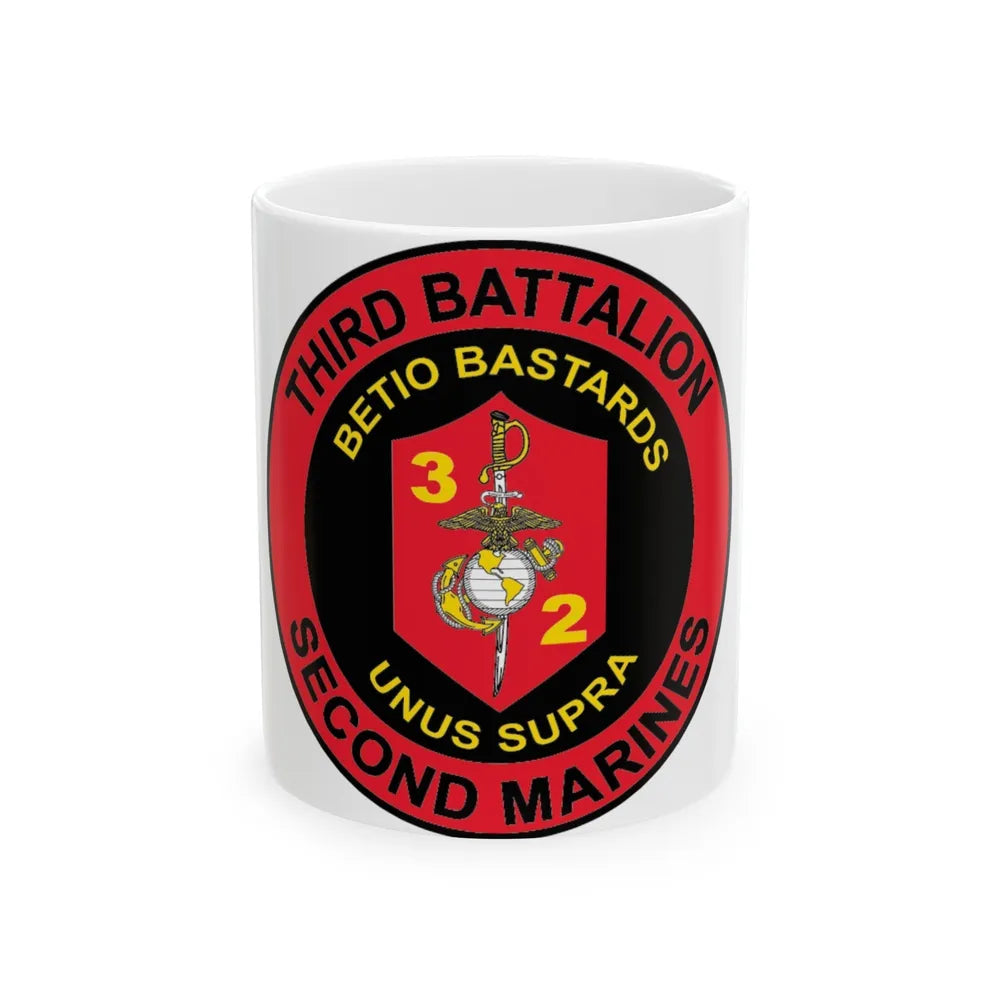 3rd Battaltion 2nd Marines (USMC) White Coffee Mug-11oz-Go Mug Yourself