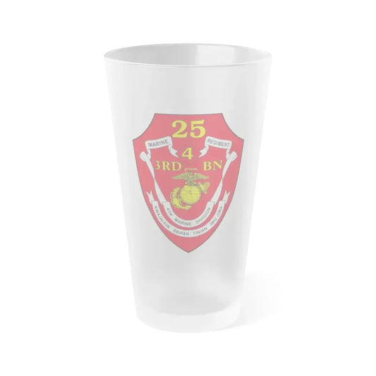 3rd BN 25th Marines 4th Marine Div (USMC) Frosted Pint Glass 16oz Default Title - Go Mug Yourself