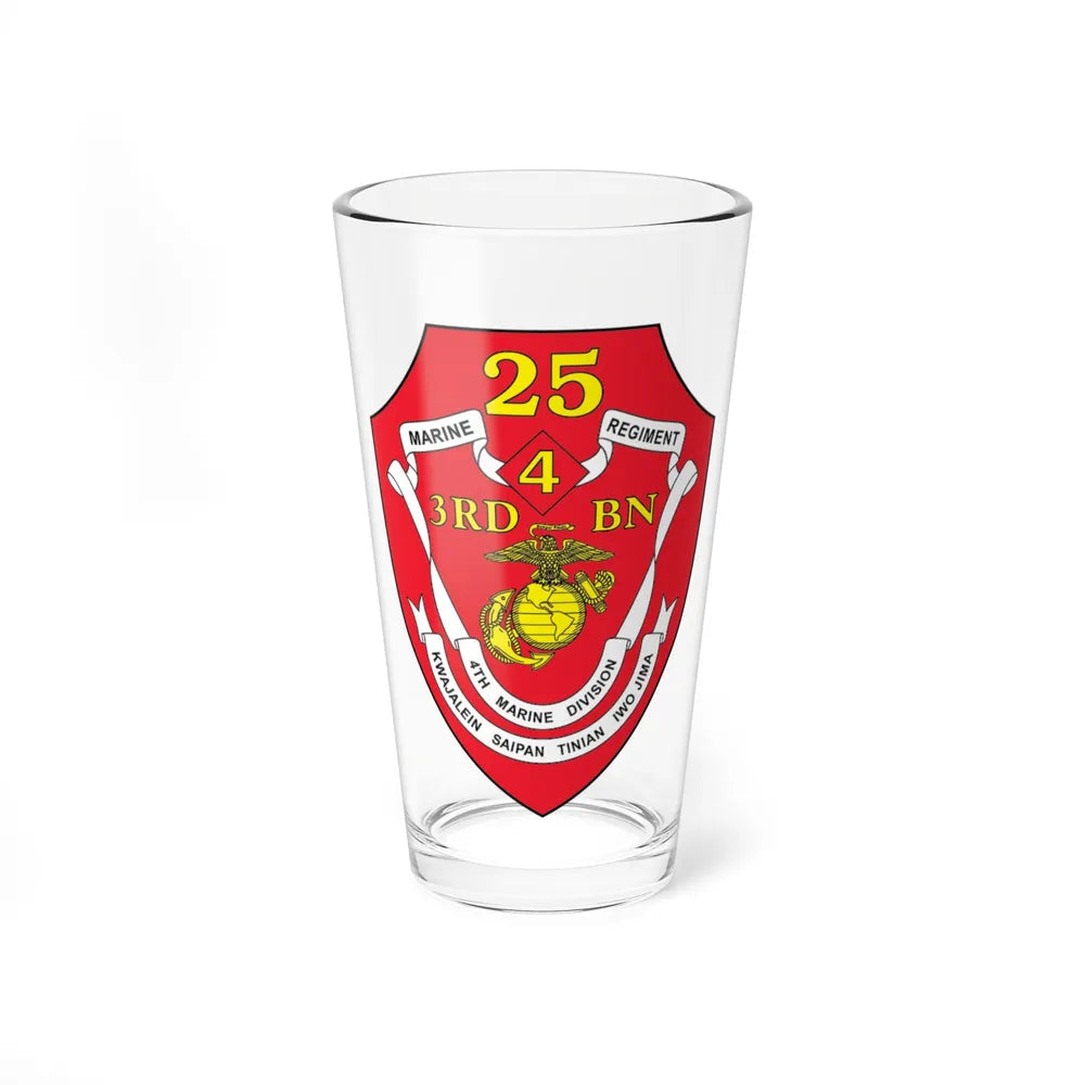 3rd BN 25th Marines 4th Marine Div (USMC) Pint Glass 16oz-16oz-Go Mug Yourself