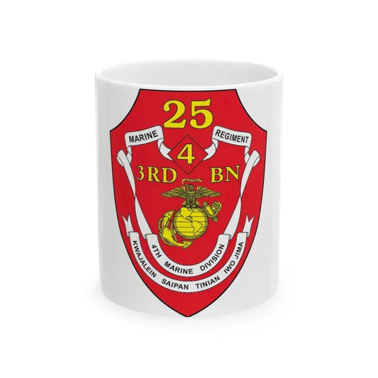 3rd BN 25th Marines 4th Marine Div (USMC) White Coffee Mug 11oz - Go Mug Yourself