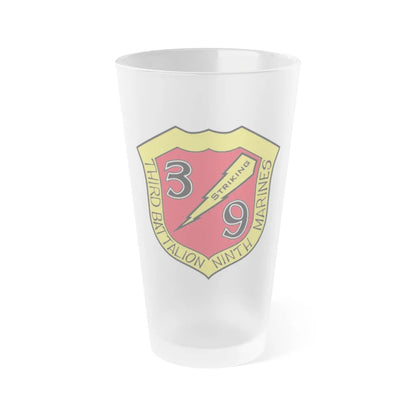 3rd Bn 9th Marines (USMC) Frosted Pint Glass 16oz-Go Mug Yourself