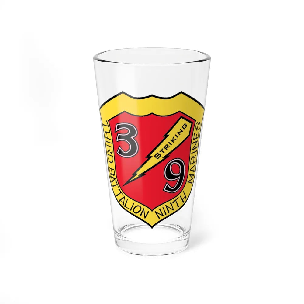 3rd Bn 9th Marines (USMC) Pint Glass 16oz-16oz-Go Mug Yourself