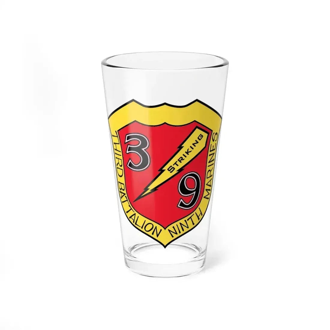3rd Bn 9th Marines (USMC) Pint Glass 16oz 16oz - Go Mug Yourself