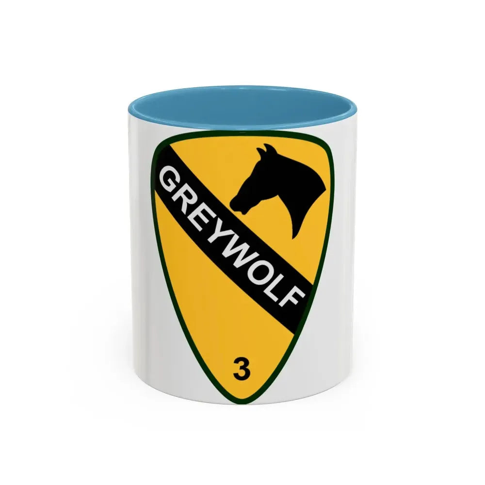 3rd Brigade Combat Team 1st Cavalry Division (U.S. Army) Accent Coffee Mug 11oz Light Blue - Go Mug Yourself