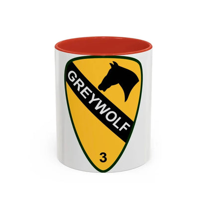 3rd Brigade Combat Team 1st Cavalry Division (U.S. Army) Accent Coffee Mug 11oz Red - Go Mug Yourself
