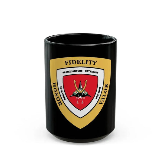 3rd Marine Division HQ Bn (USMC) Black Coffee Mug 15oz - Go Mug Yourself