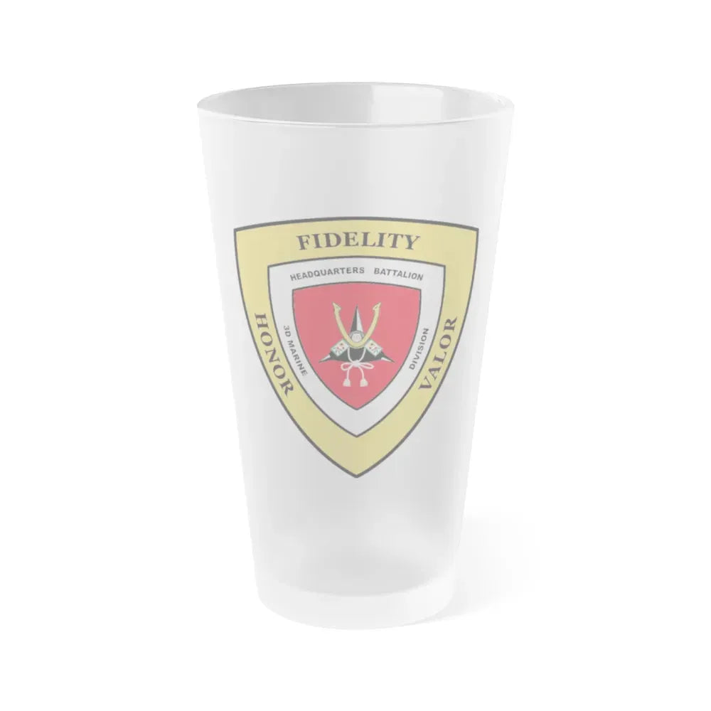 3rd Marine Division HQ Bn (USMC) Frosted Pint Glass 16oz Default Title - Go Mug Yourself
