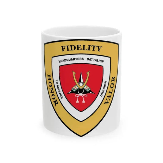 3rd Marine Division HQ Bn (USMC) White Coffee Mug 11oz - Go Mug Yourself
