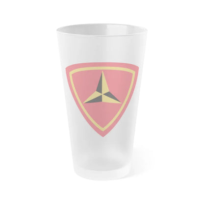 3RD Marine Divn (USMC) Frosted Pint Glass 16oz-Go Mug Yourself