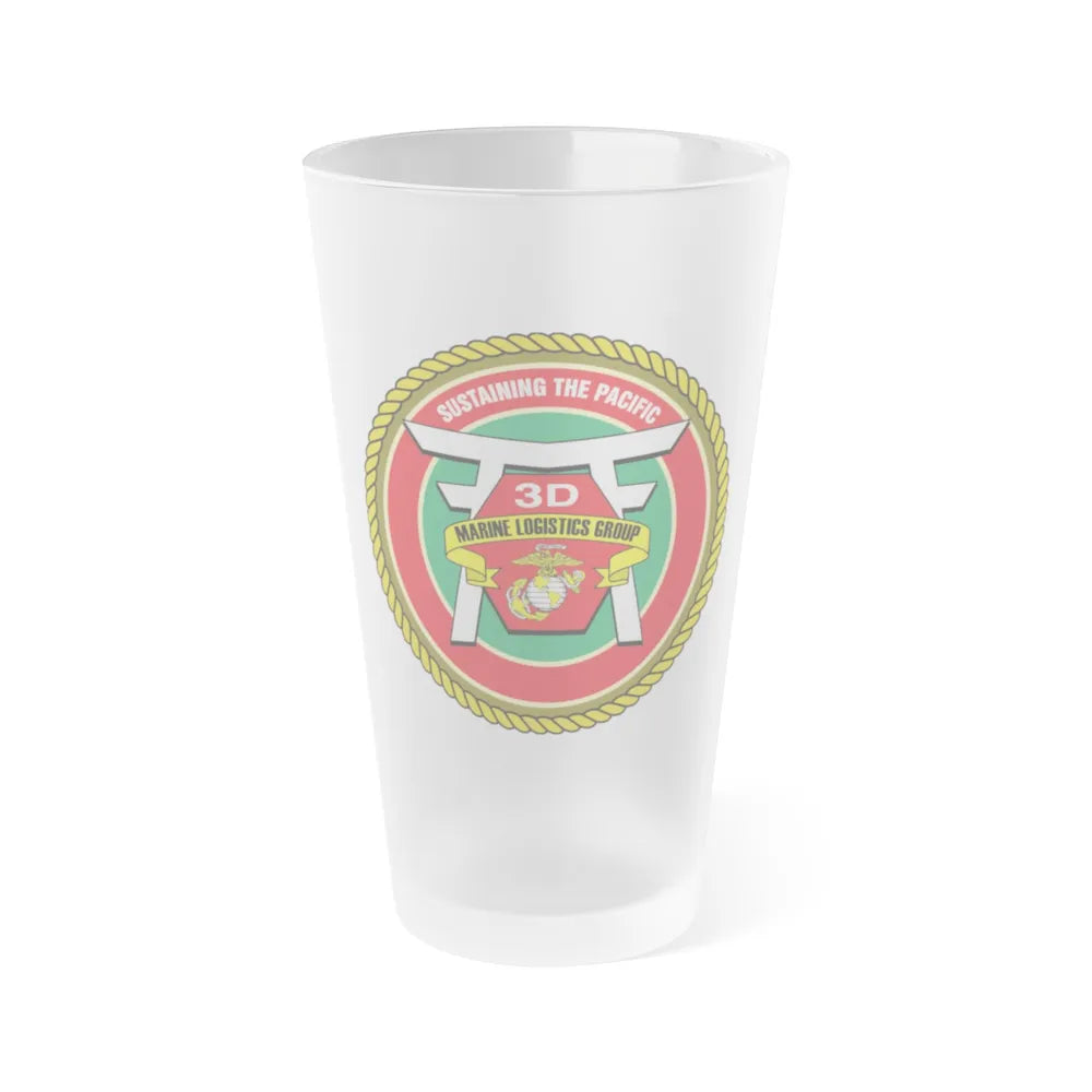 3rd Marines Logistics Group (USMC) Frosted Pint Glass 16oz-Go Mug Yourself