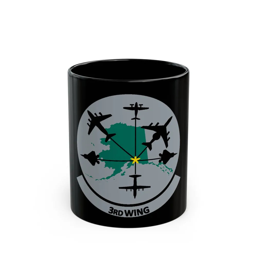 3rd Wing v2 (U.S. Air Force) Black Coffee Mug-11oz-Go Mug Yourself