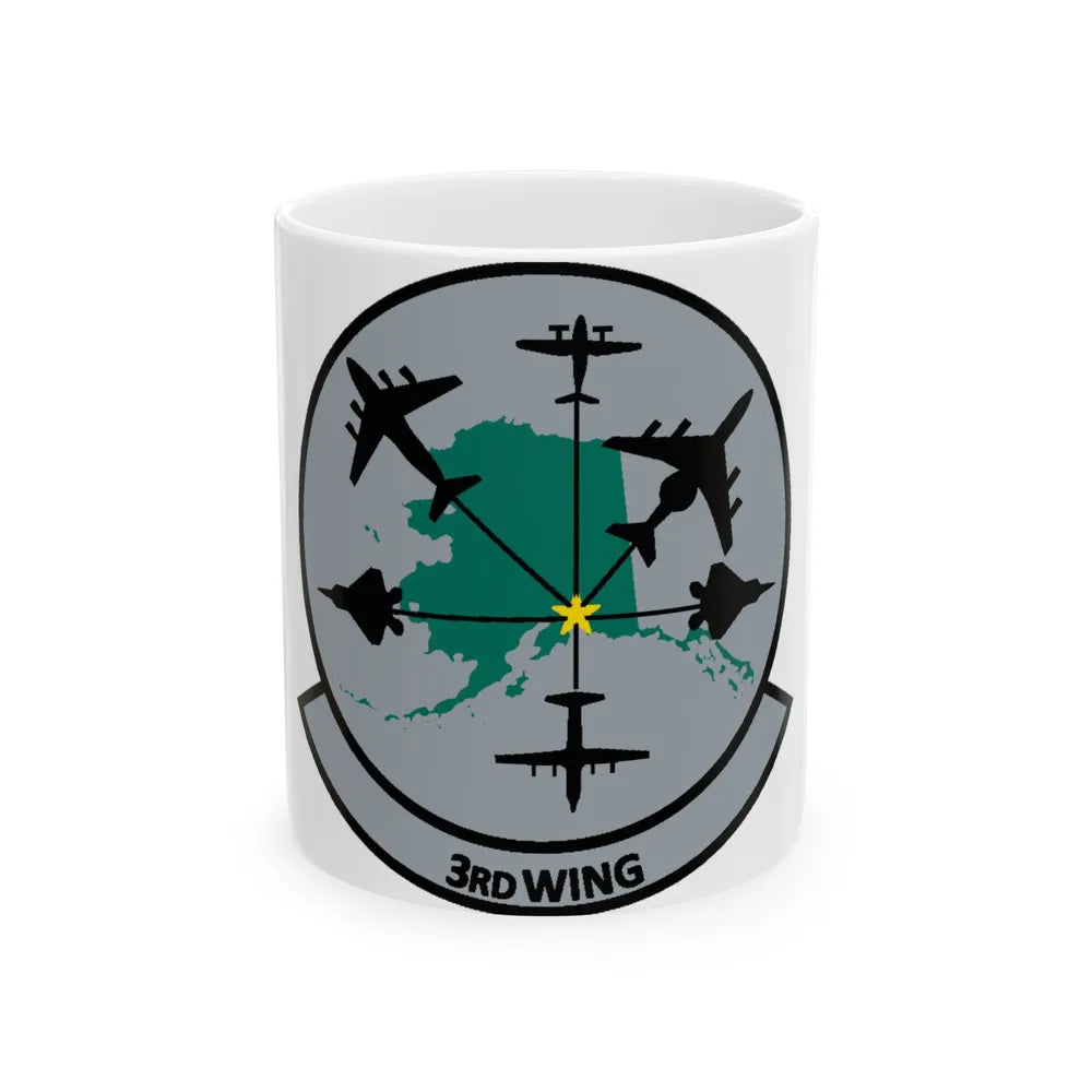 3rd Wing v2 (U.S. Air Force) White Coffee Mug-11oz-Go Mug Yourself