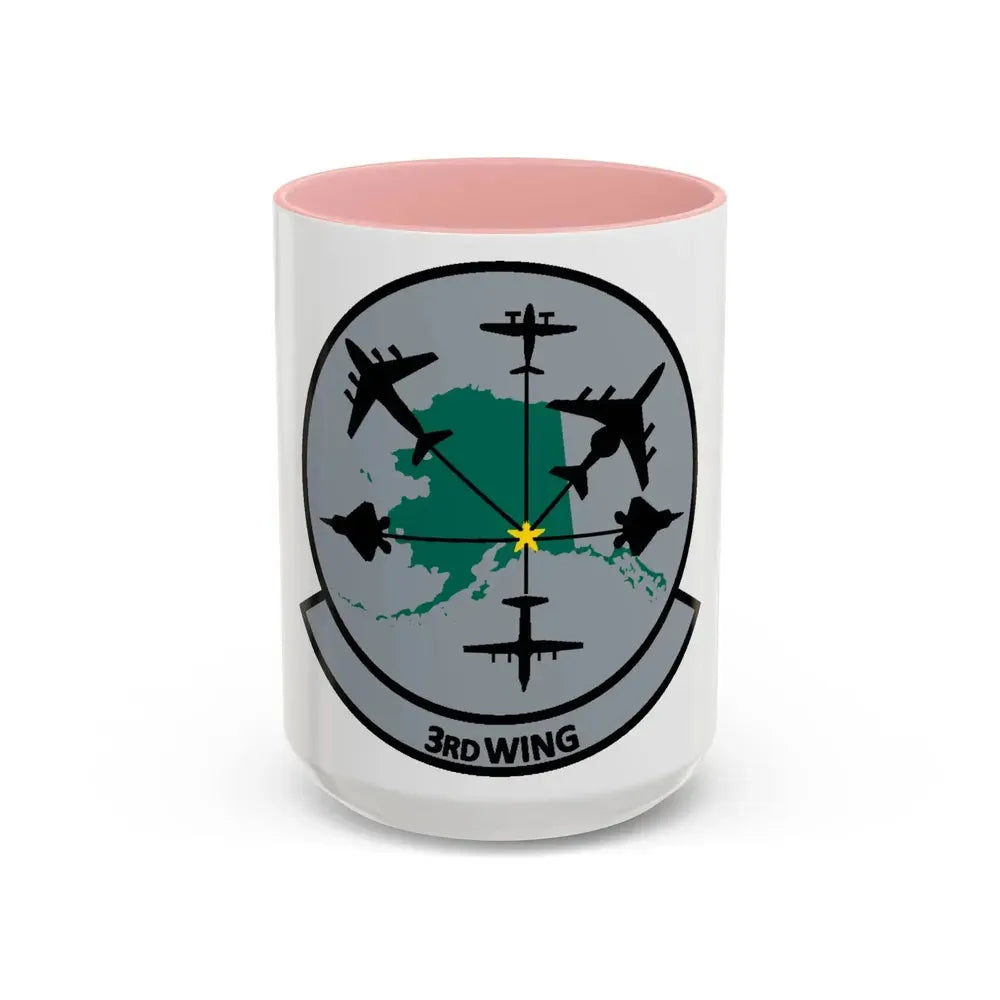 3rd Wing v2 (U.S. Air Force) Accent Coffee Mug 15oz Pink - Go Mug Yourself
